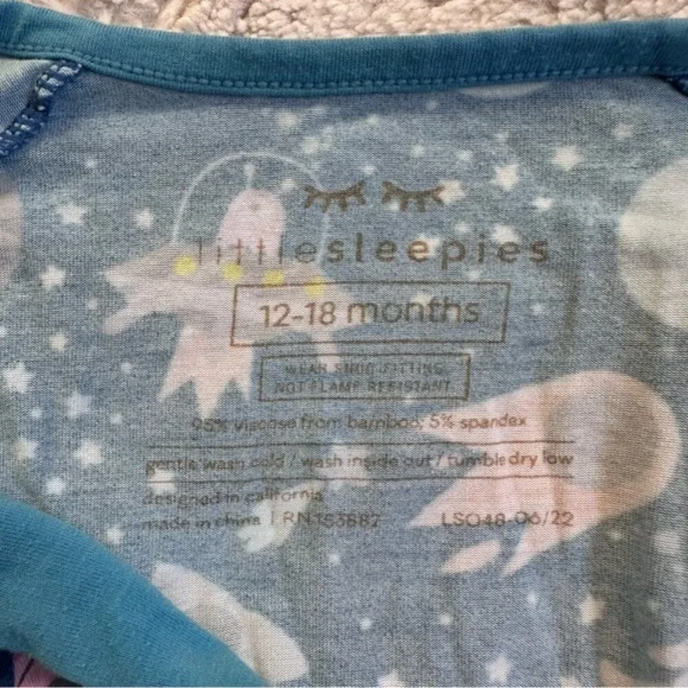 Little Sleepies | Out of This World Sleeper Footie Pajamas | Size 12-18 Months